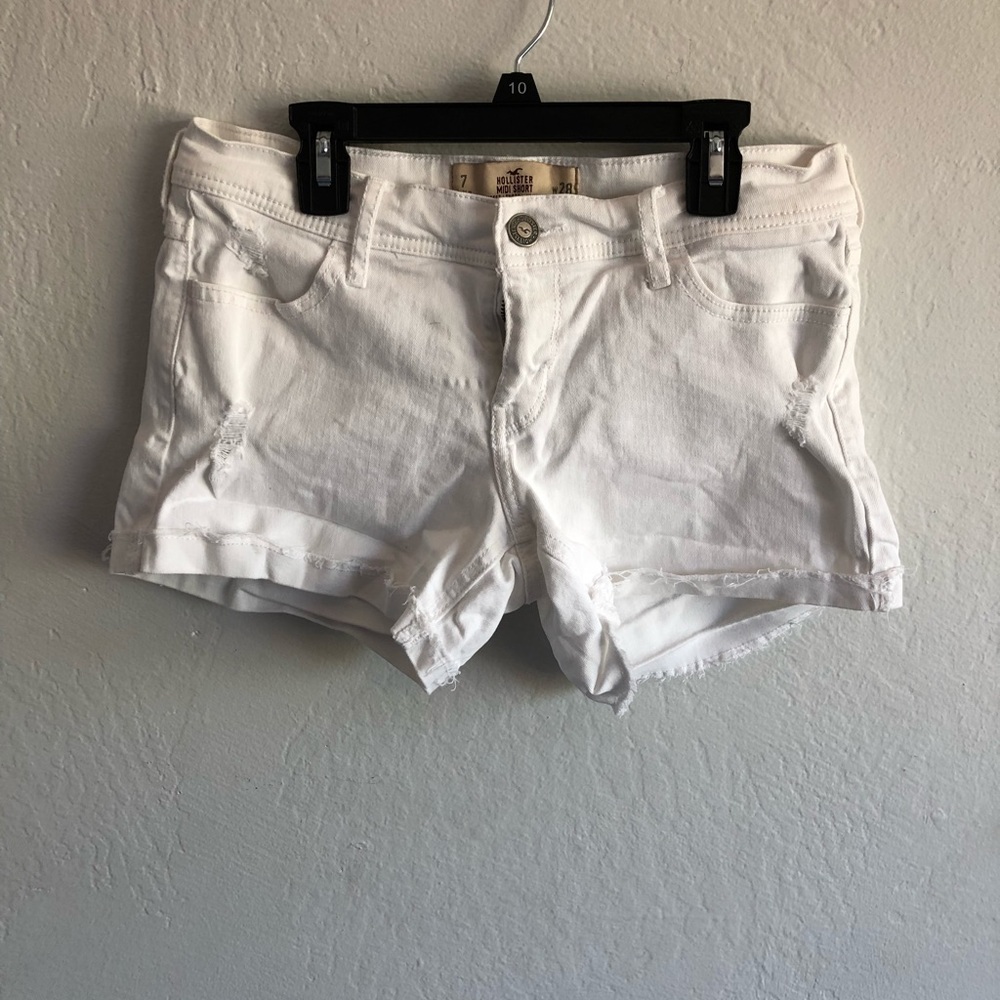 White denim shorts